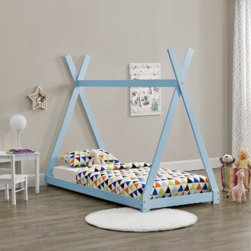 Pat pentru copii Daria, culoare albastru, dimensiuni 208 x 96 x 163 cm